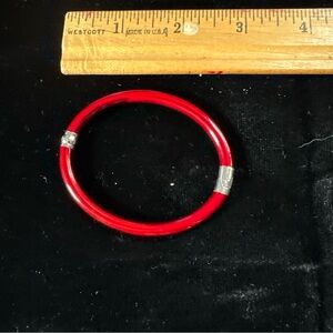 Soho Red Enamel Bracelet with Silver Accents